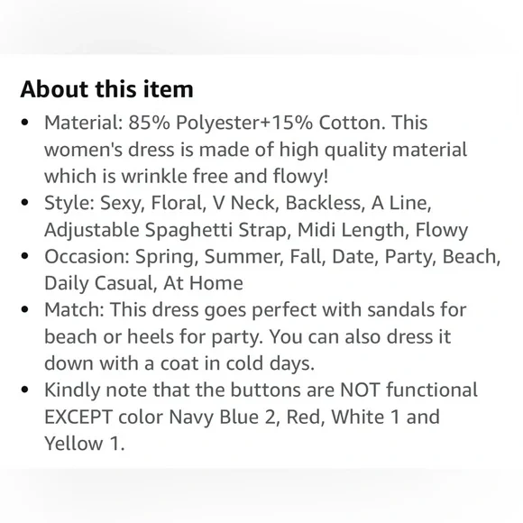 ANGASHION | Navy Blue and White Floral Spaghetti Buttoned Midi Sundress - Picture 11 of 11